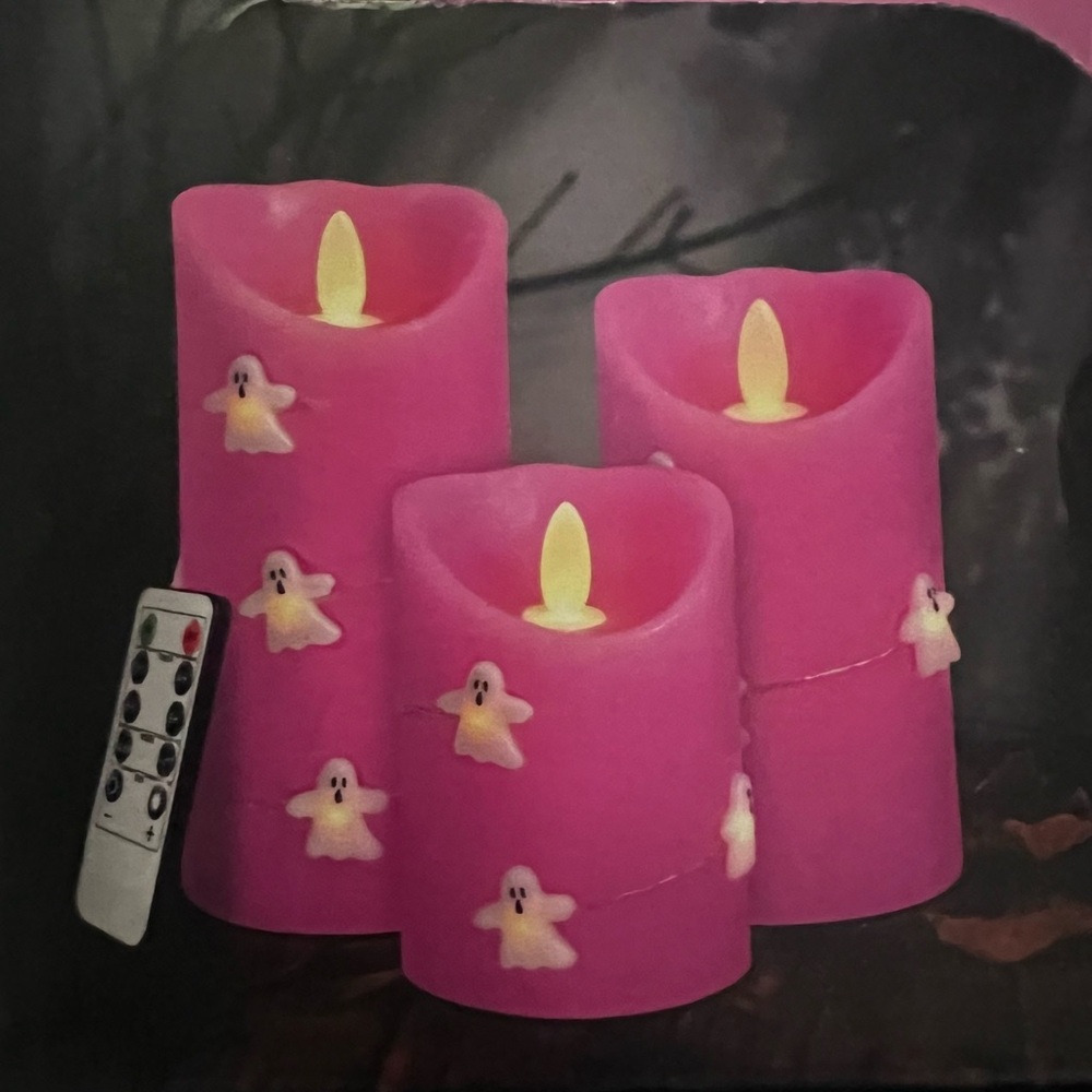 NEW Silverstro String Light Wrapped Flameless LED Ghost Halloween Candles Decor